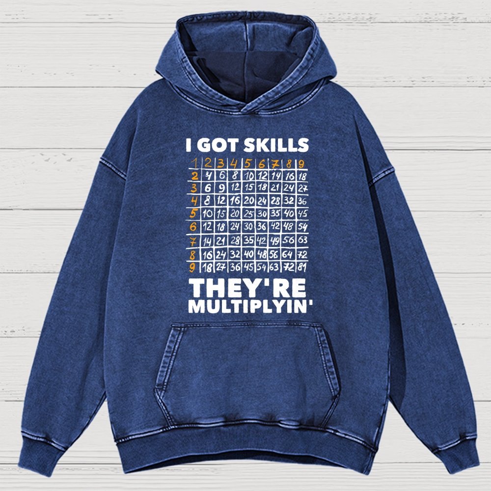 Math Got Skills Multiplying Vintage Distressed Hoodie
