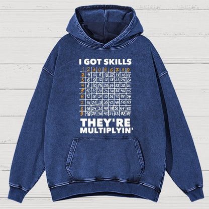 Math Got Skills Multiplying Vintage Distressed Hoodie