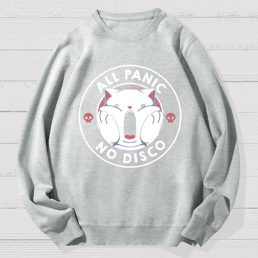 All Panic No Disco Funny Cat Geek Cotton Sweatshirt