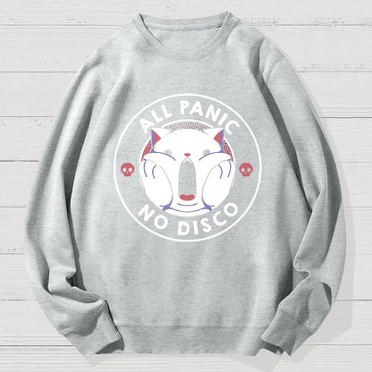 All Panic No Disco Funny Cat Geek Cotton Sweatshirt