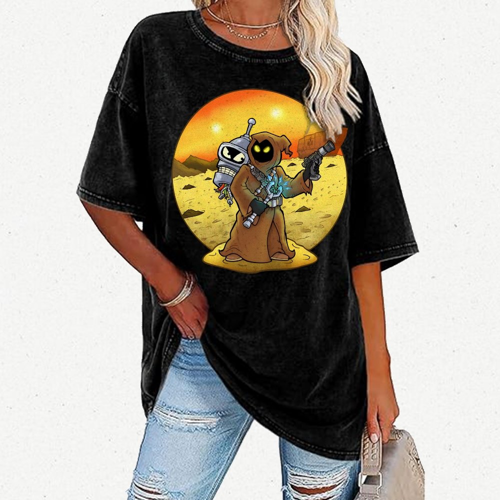 Robot Hunter Vintage Distressed T-shirt