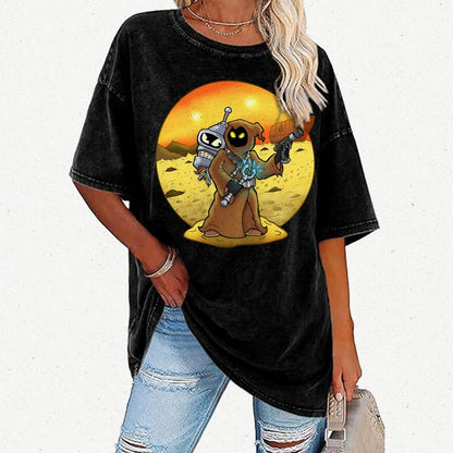 Robot Hunter Vintage Distressed T-shirt