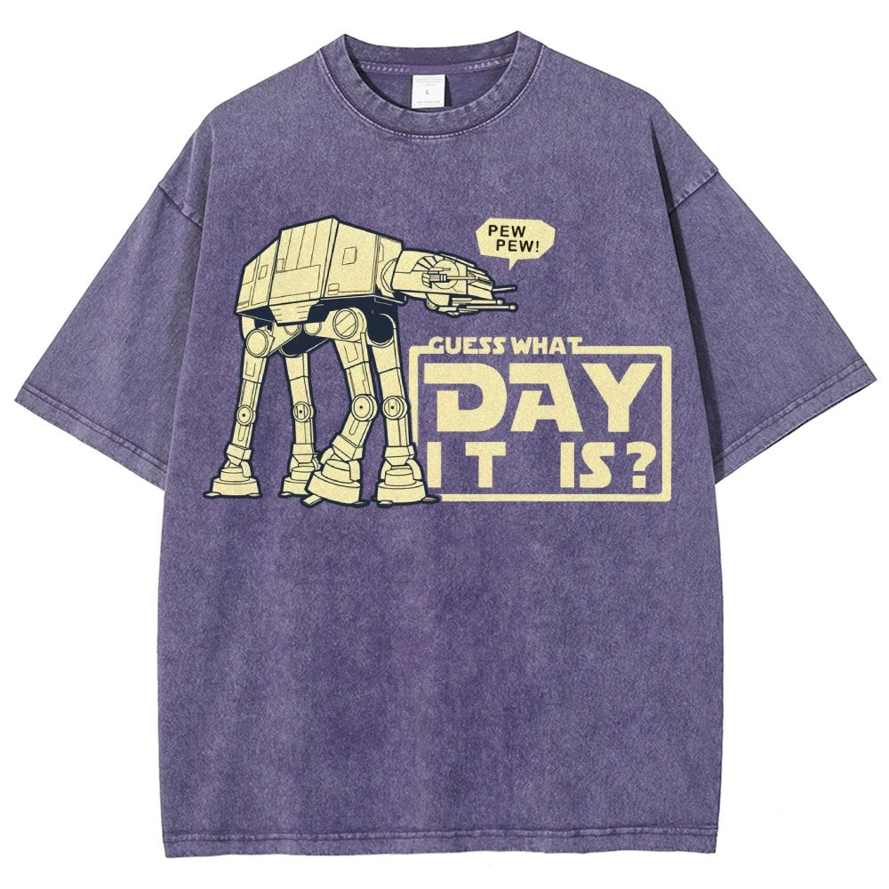 Pew Pew！Guess What Day It Is？ Vintage Distressed T-shirt