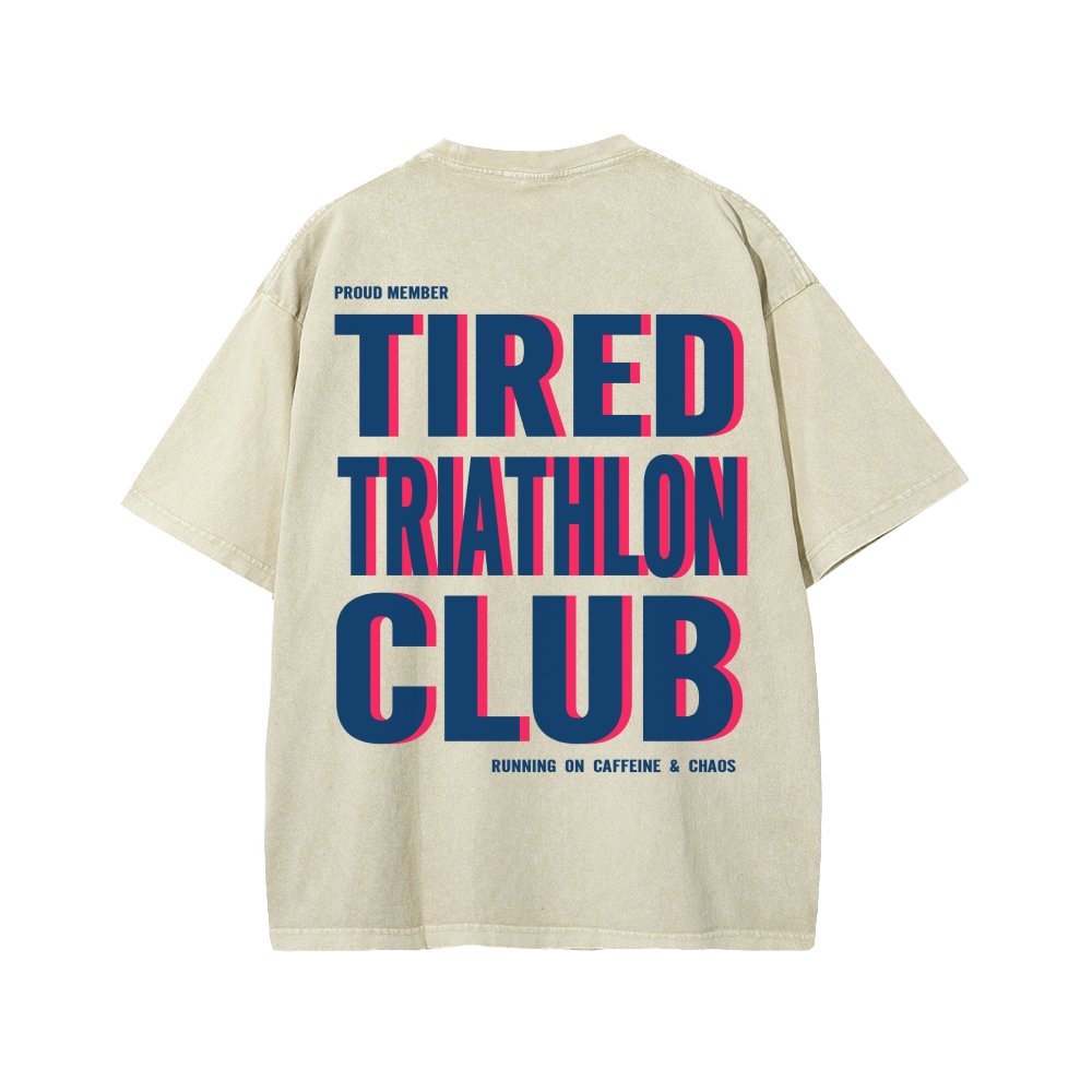Tired Lawyer Club Front And Back Printing Washed T-shirt