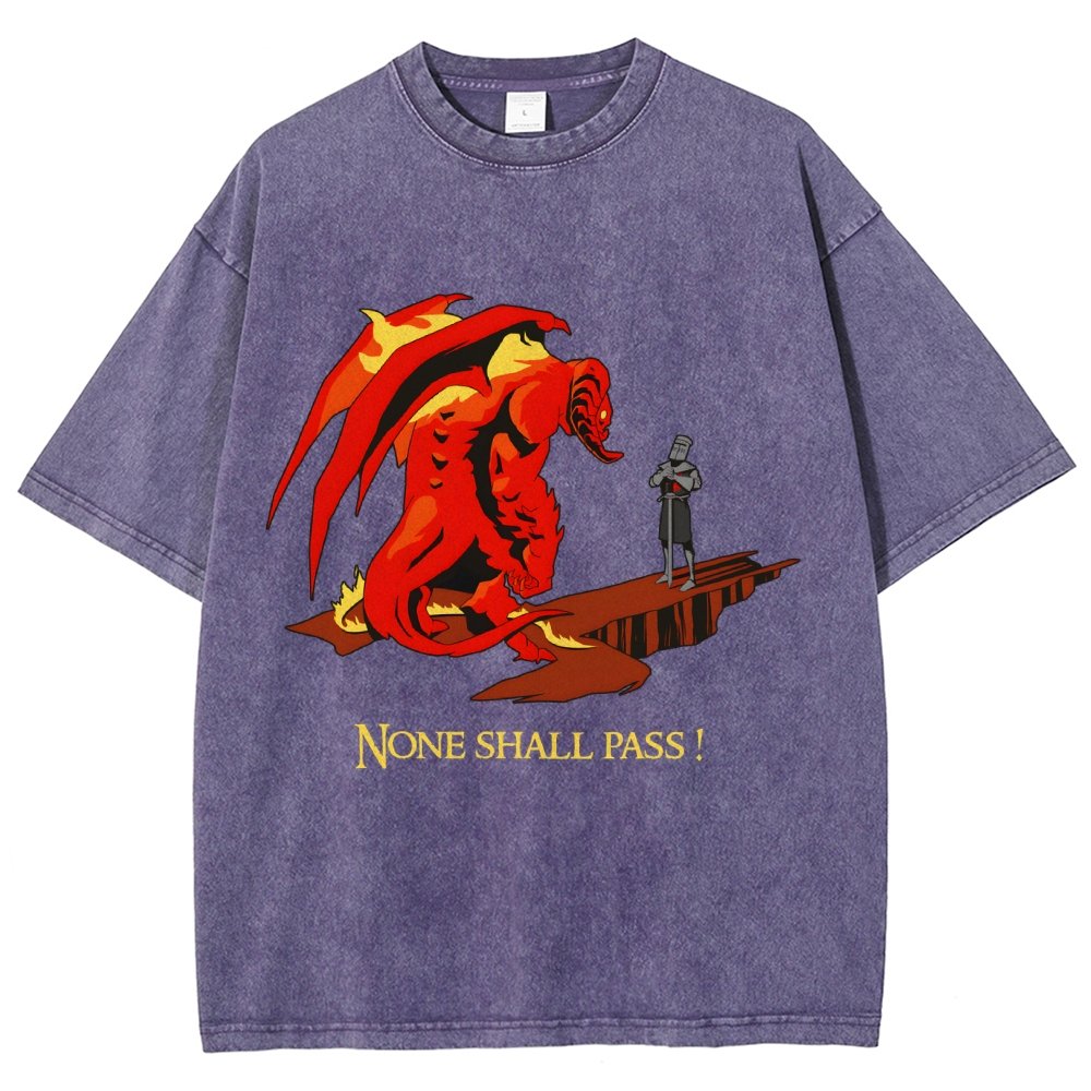 None Shall Pass Vintage Distressed T-shirt