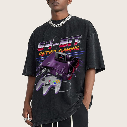 '64-Bit Retro Gaming Vintage Distressed T-shirt