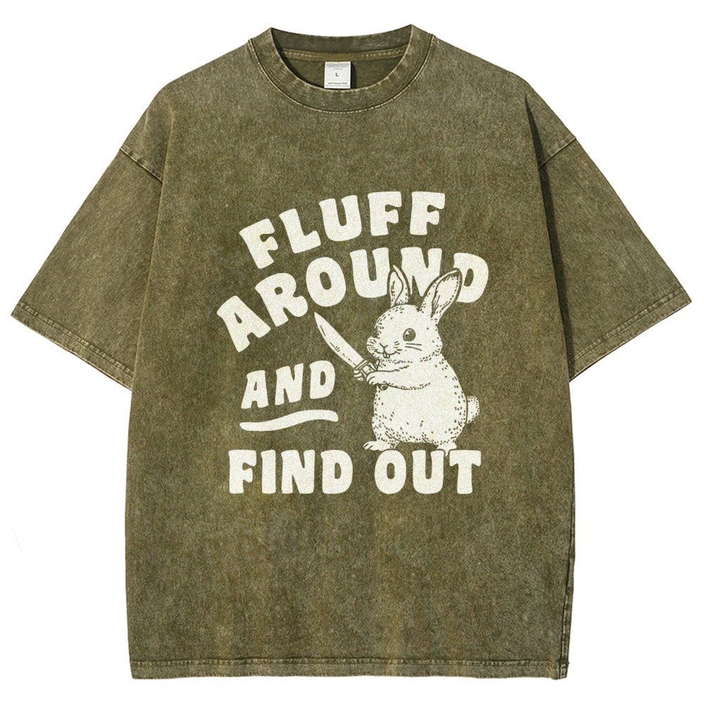 Fluff Around And Find Out Rabbit Vintage Distressed T-shirt