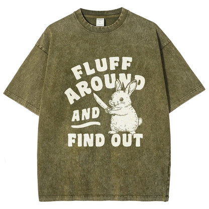 Fluff Around And Find Out Rabbit Vintage Distressed T-shirt