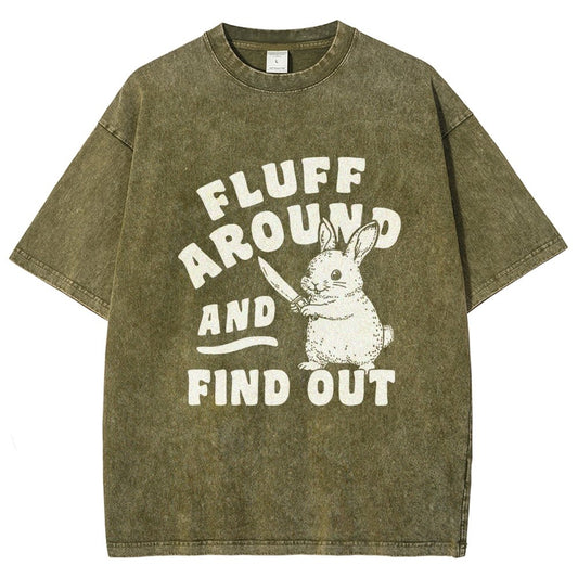 Fluff Around And Find Out Rabbit Vintage Distressed T-shirt
