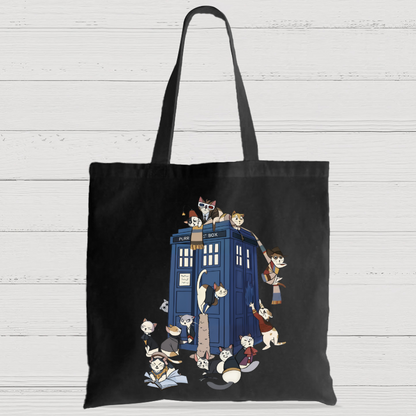 Cats Take Over The Phone Booth Casual Classic Canvas Bag