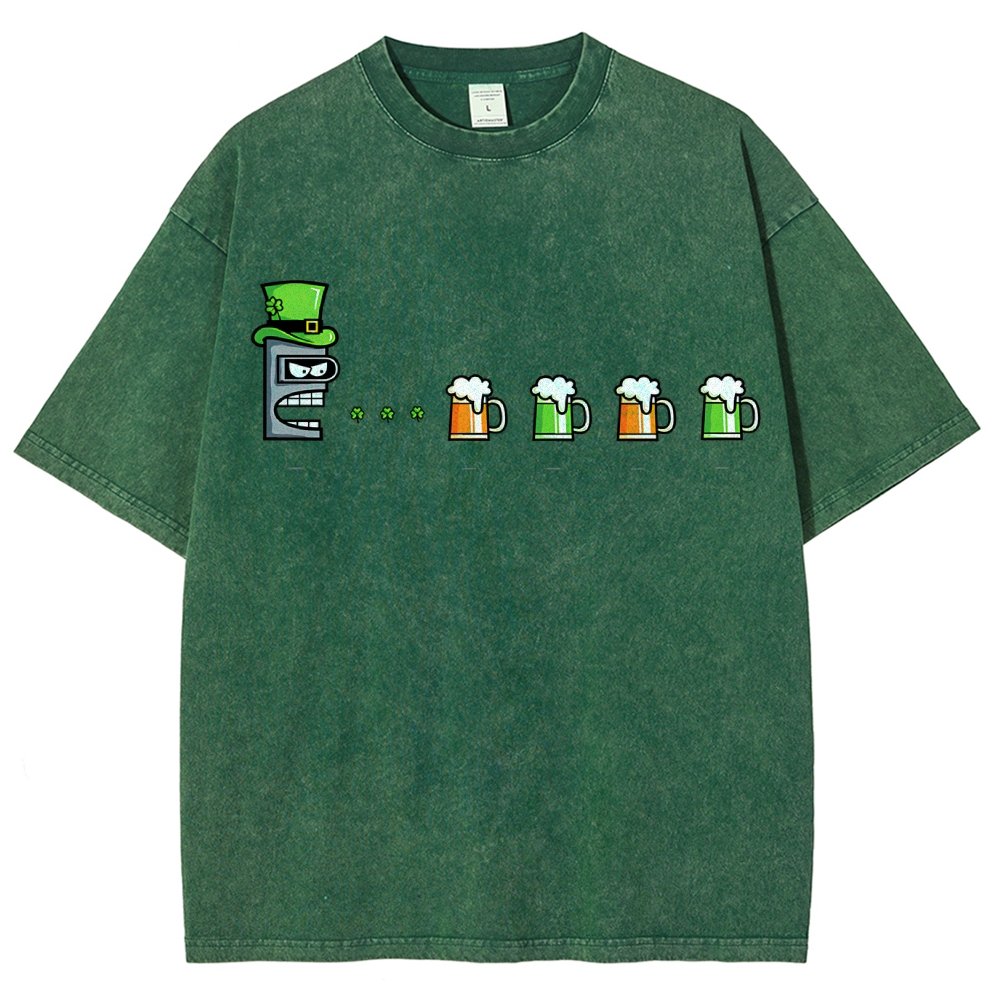 St. Patty’s Robot Vintage Distressed T-shirt
