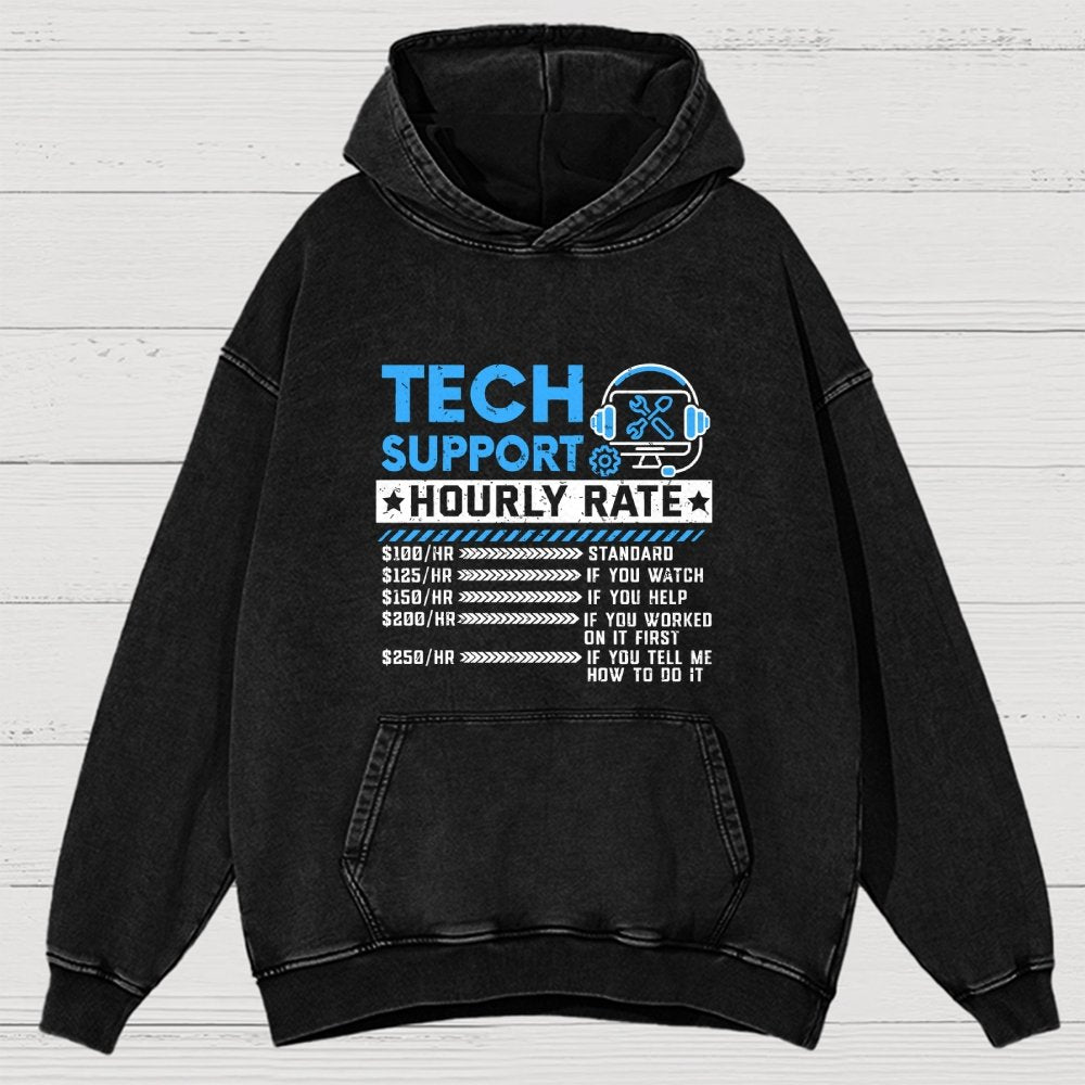 Tech Support Vintage Distressed Hoodie
