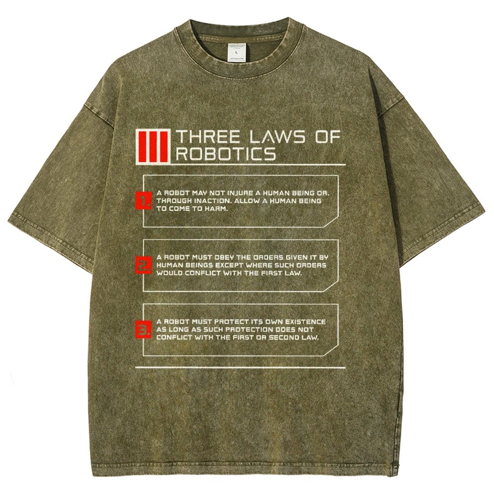Three Laws of Robotics Vintage Distressed T-shirt