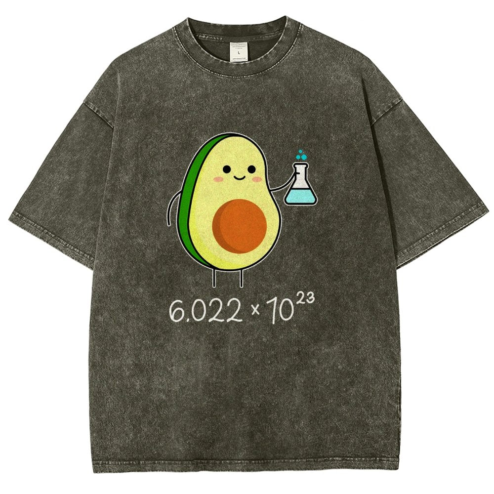 Avogadro's Number Pun. Cute Avocado Chemist Vintage Distressed T-shirt