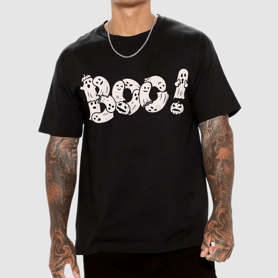 Boo - Funny Cute Ghost Typography Geek T-Shirt