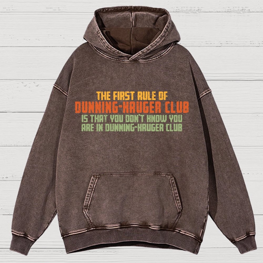 Dunning-Kruger Club Vintage Distressed Hoodie