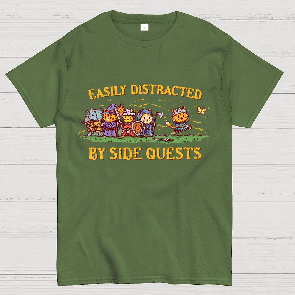 Easily Distracted By Side Quests Geek T-Shirt