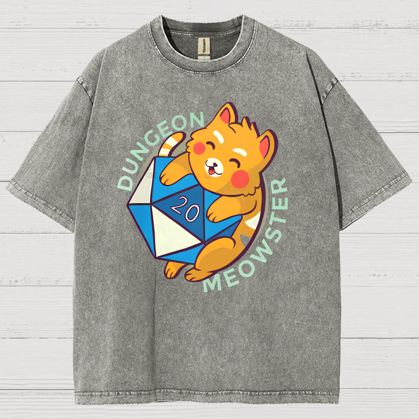 Dungeon Meow Vintage Distressed T-shirt