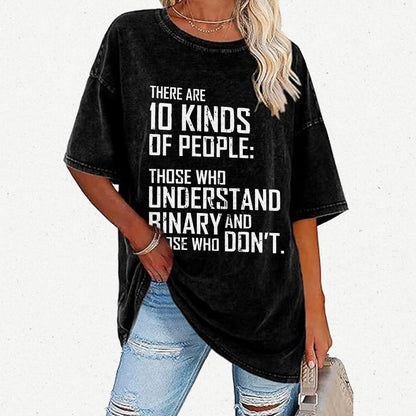 10 Kinds Of People Binary Vintage Distressed T-shirt