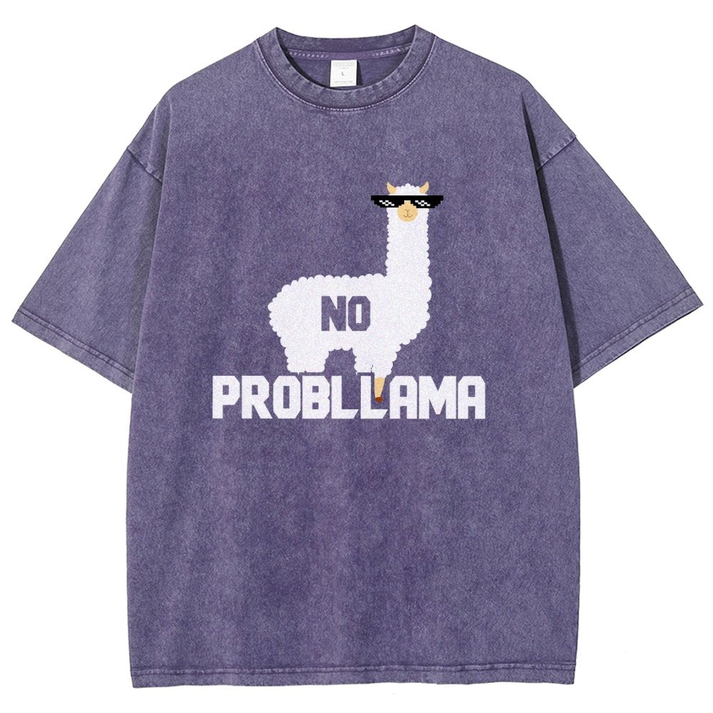 No Probllama Vintage Distressed T-shirt