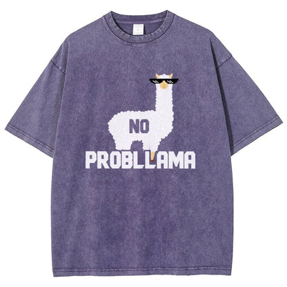 No Probllama Vintage Distressed T-shirt