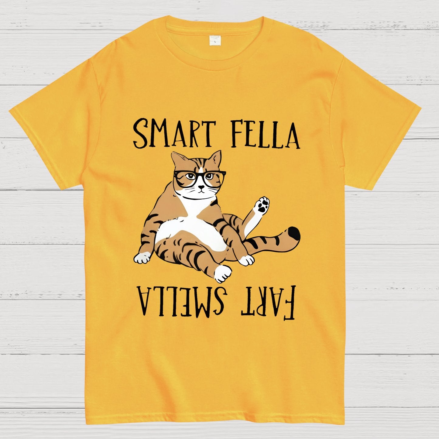 Smart Fella , Fart Smella, Funny Cat Geek T-Shirt
