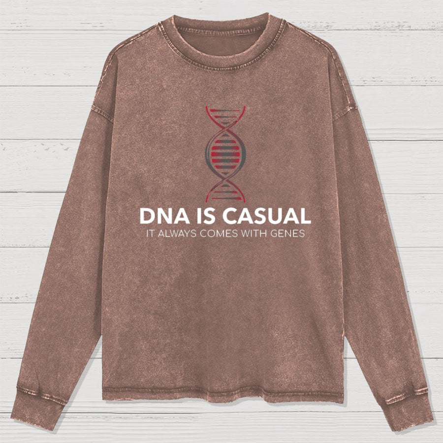 DNA Is Casual Geeky Washed Long Sleeve Tee
