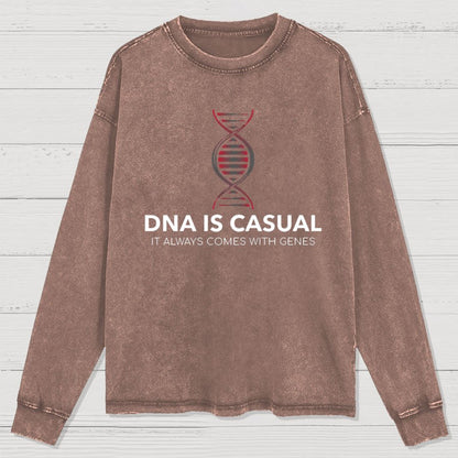 DNA Is Casual Geeky Washed Long Sleeve Tee