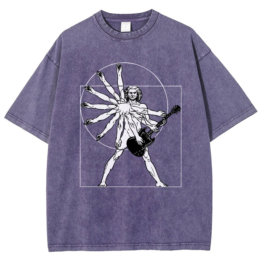 Vitruvian Man Vintage Distressed T-shirt
