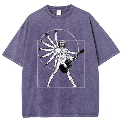 Vitruvian Man Vintage Distressed T-shirt
