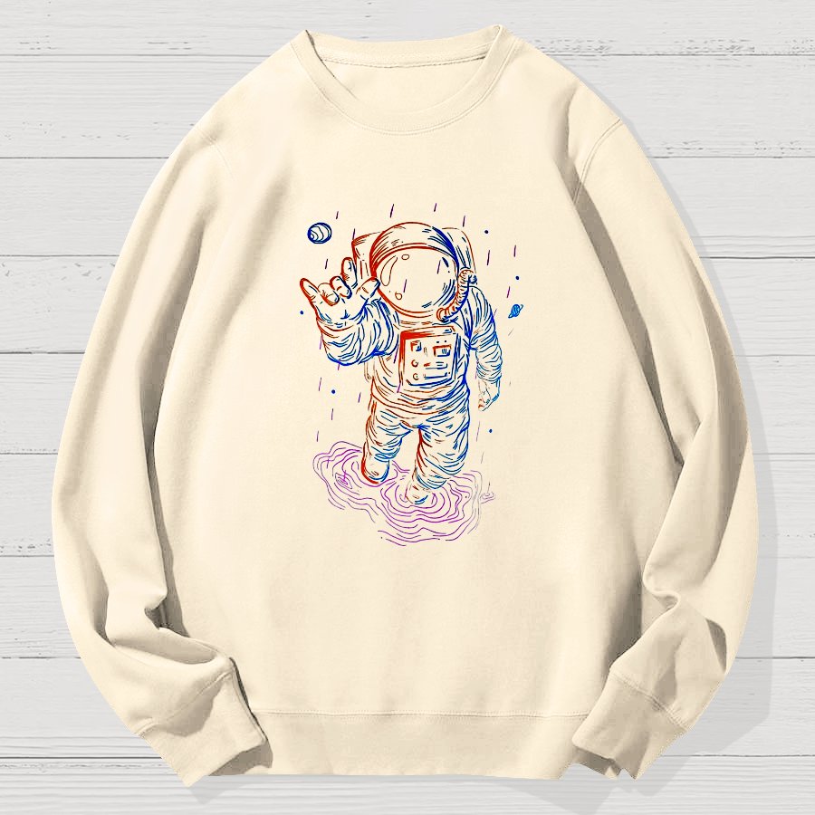 Travel In Space Funny Geek Cotton Sweatshirt