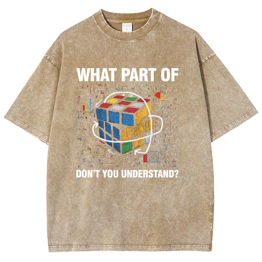 What Part Of Don't You Understand Funny Speed Cubing Math Vintage Distressed T-shirt