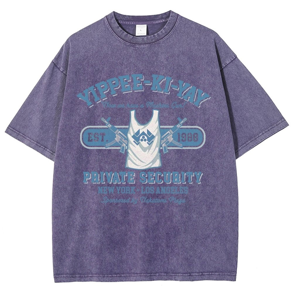 Yippee Ki Yay Security NY-LA Vintage Distressed T-shirt