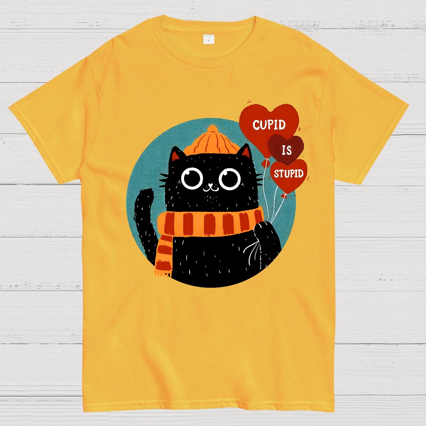 Cupid Is Stupid Funny Cat Geek T-Shirt