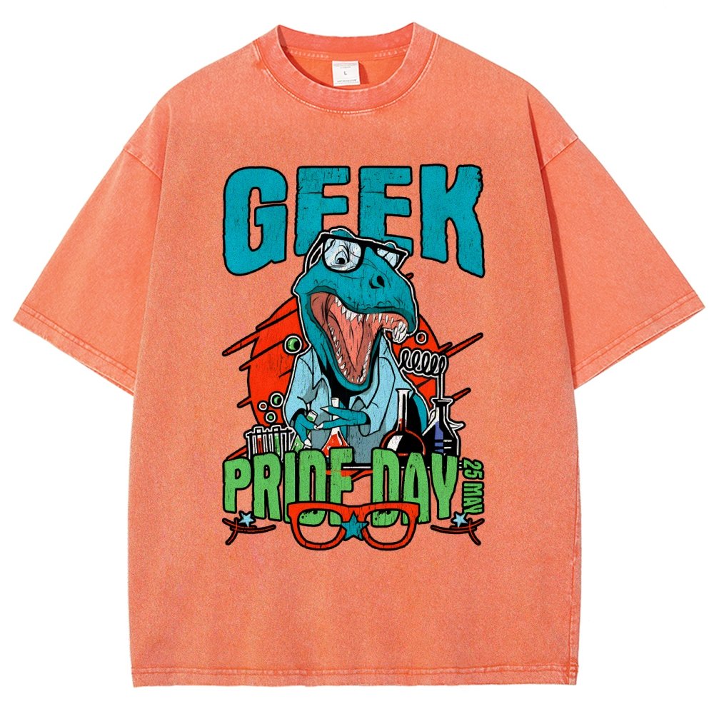 Geek Pride Day Dinosaur Rex Vintage Distressed T-shirt