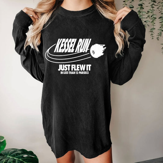 Galactic Run Just Flew It Washed Long Sleeve Tee