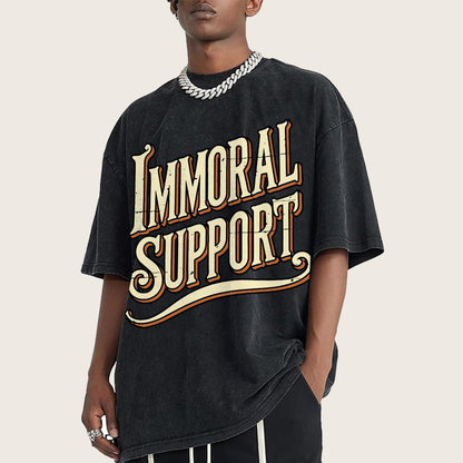 Immoral Support Friend Vintage Distressed T-shirt