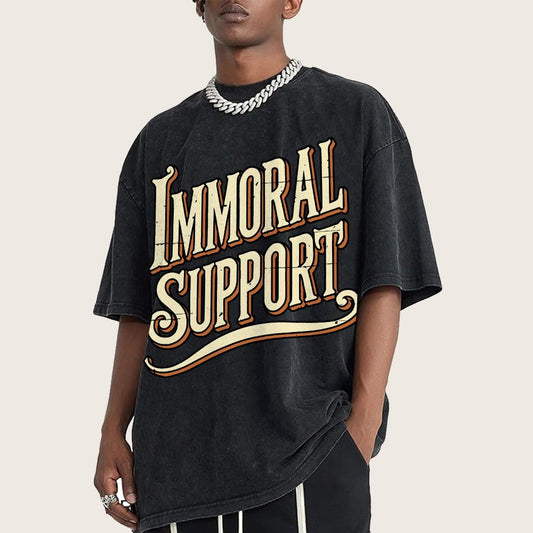 Immoral Support Friend Vintage Distressed T-shirt