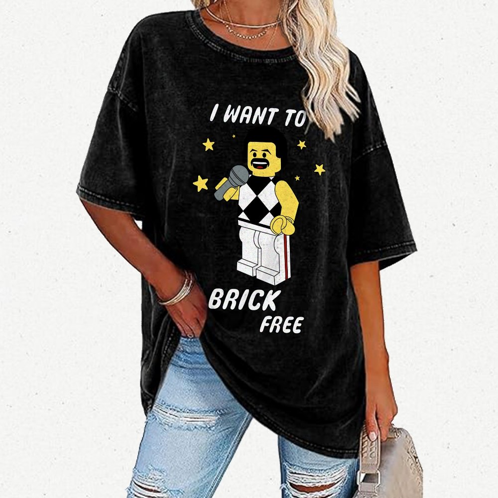 I Want To Brick Free Vintage Distressed T-shirt