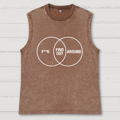 F Around and Find Out Venn Diagram Vintage Distressed Washed Tank