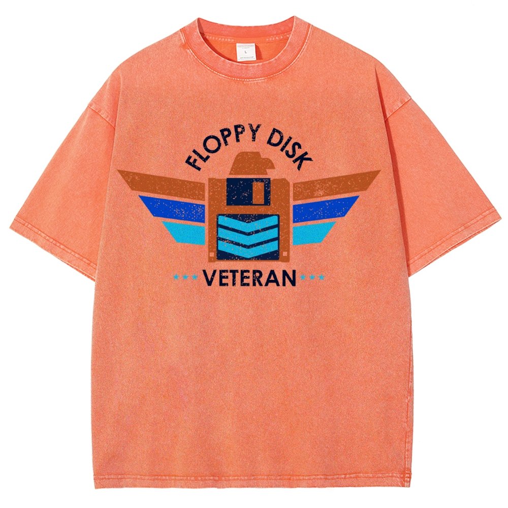 Floppy Disk Veteran Vintage Distressed T-shirt