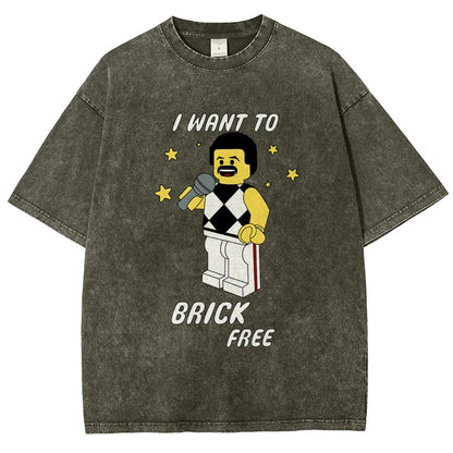 I Want To Brick Free Vintage Distressed T-shirt