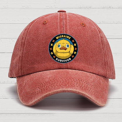 Migraine Survivor Funny Duck Cotton Hat