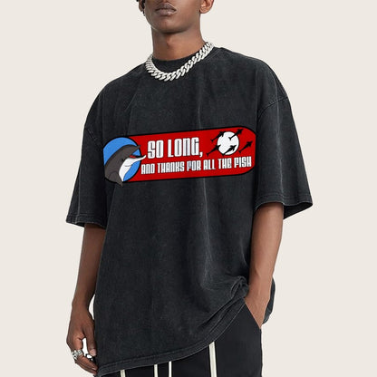 So Long And Thanks For All The Fish Vintage Distressed T-shirt
