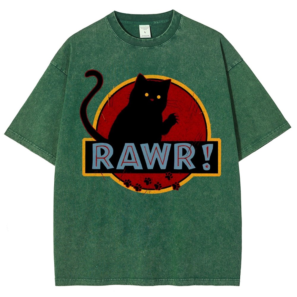 Rawr！Vintage Distressed T-shirt