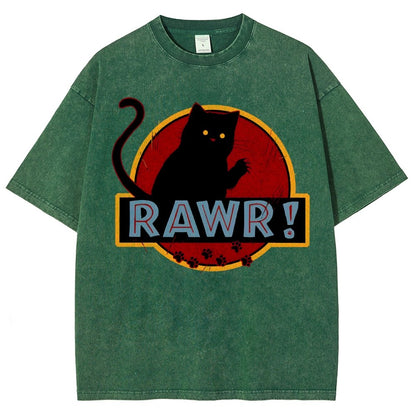 Rawr！Vintage Distressed T-shirt