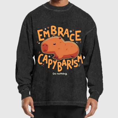 Capybarism Washed Long Sleeve Tee