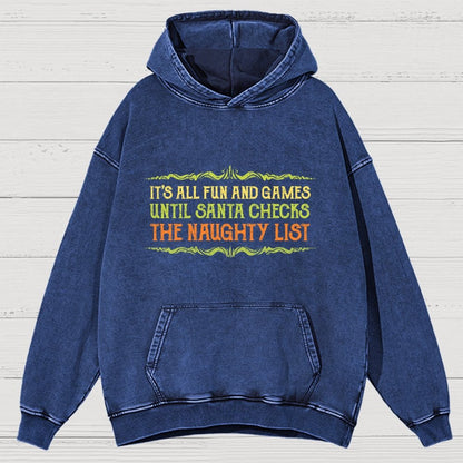 The Naughty List Vintage Distressed Hoodie
