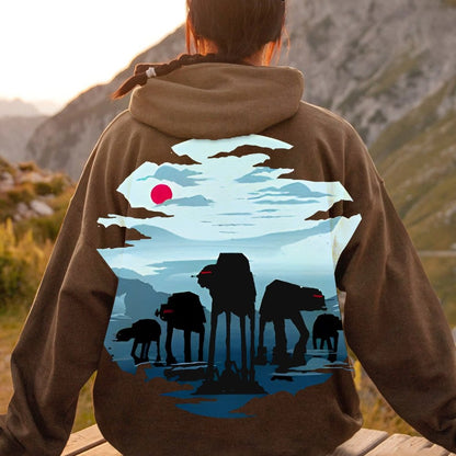 Assault Squad Printed Back Cotton Hoodie