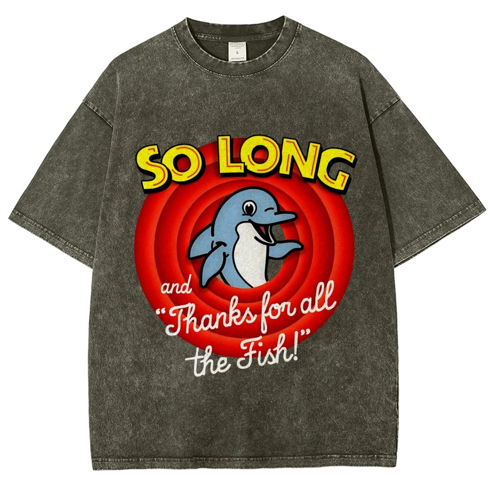 So Long And Thanks For All The Fish Vintage Distressed T-shirt